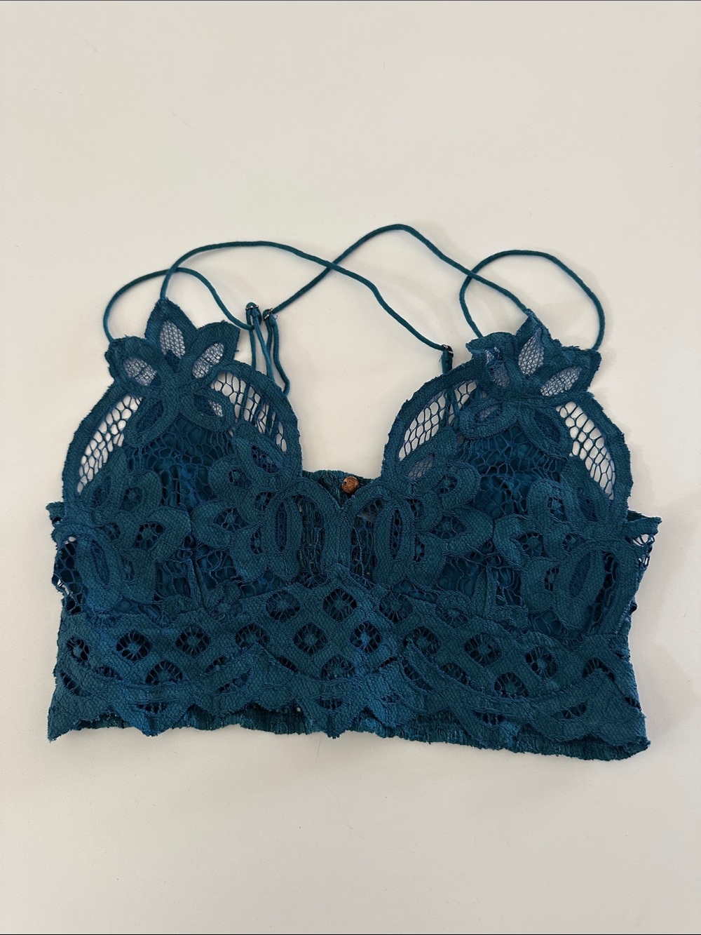 Free People Teal Floral Lace Bralette